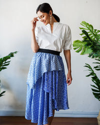 PERANAKAN BLU Layer Skirt