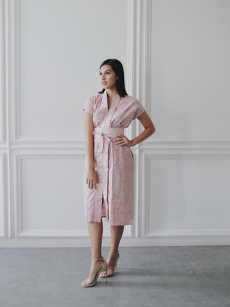 SEIGAIHA せいがいは Batik Nyonya Dress Blush