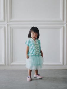 SEIGAIHA せいがいは Batik MiniMe Top Mint