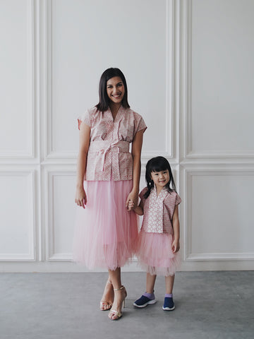 SEIGAIHA せいがいは Batik MiniMe Top Blush