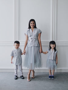 SEIGAIHA せいがいは Batik MiniMe Top Grey