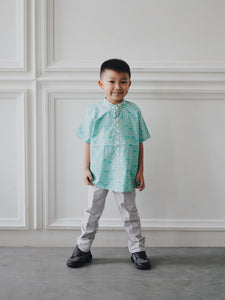 SEIGAIHA せいがいは Batik Boy Shirt Mint