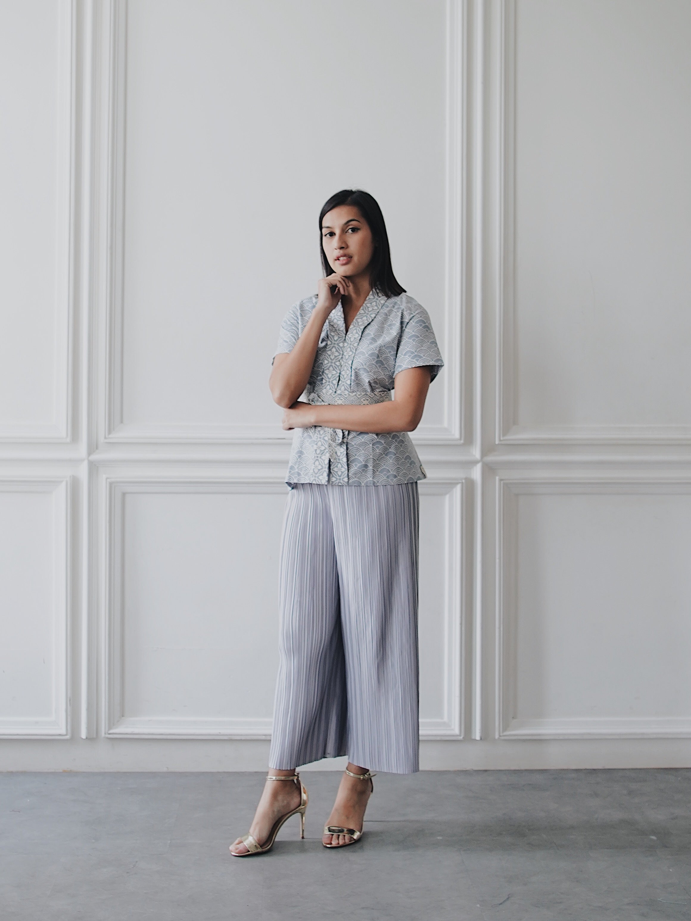 Basic Double Pleated Culottes Maxi