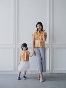 SEIGAIHA せいがいは Batik MiniMe Top Mustard