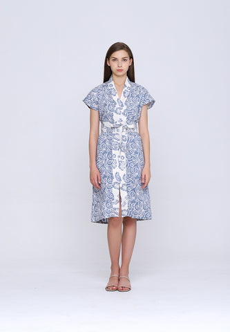 PORCELAIN Grey Batik Nyonya Dress