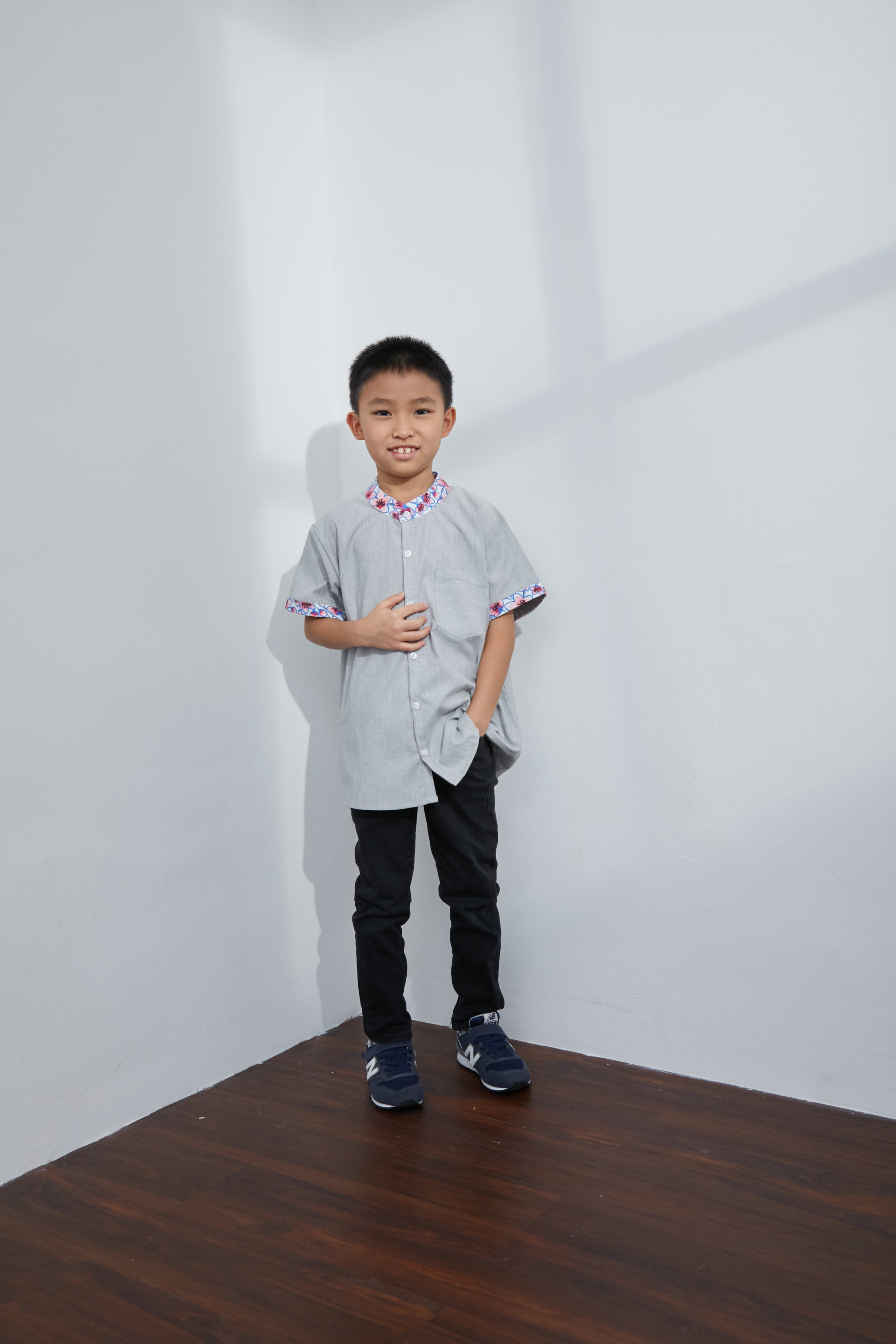 CHERRY BLOSSOM Grey Boy Shirt
