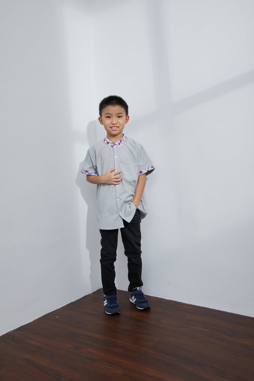 CHERRY BLOSSOM Grey Boy Shirt