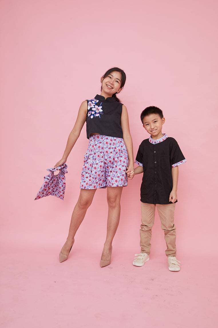 CHERRY BLOSSOM Black Boy Shirt