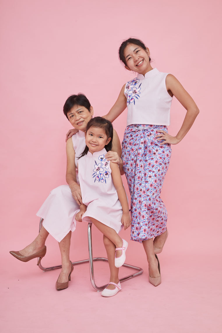 CHERRY BLOSSOM Embroidery Pink Girl Dress