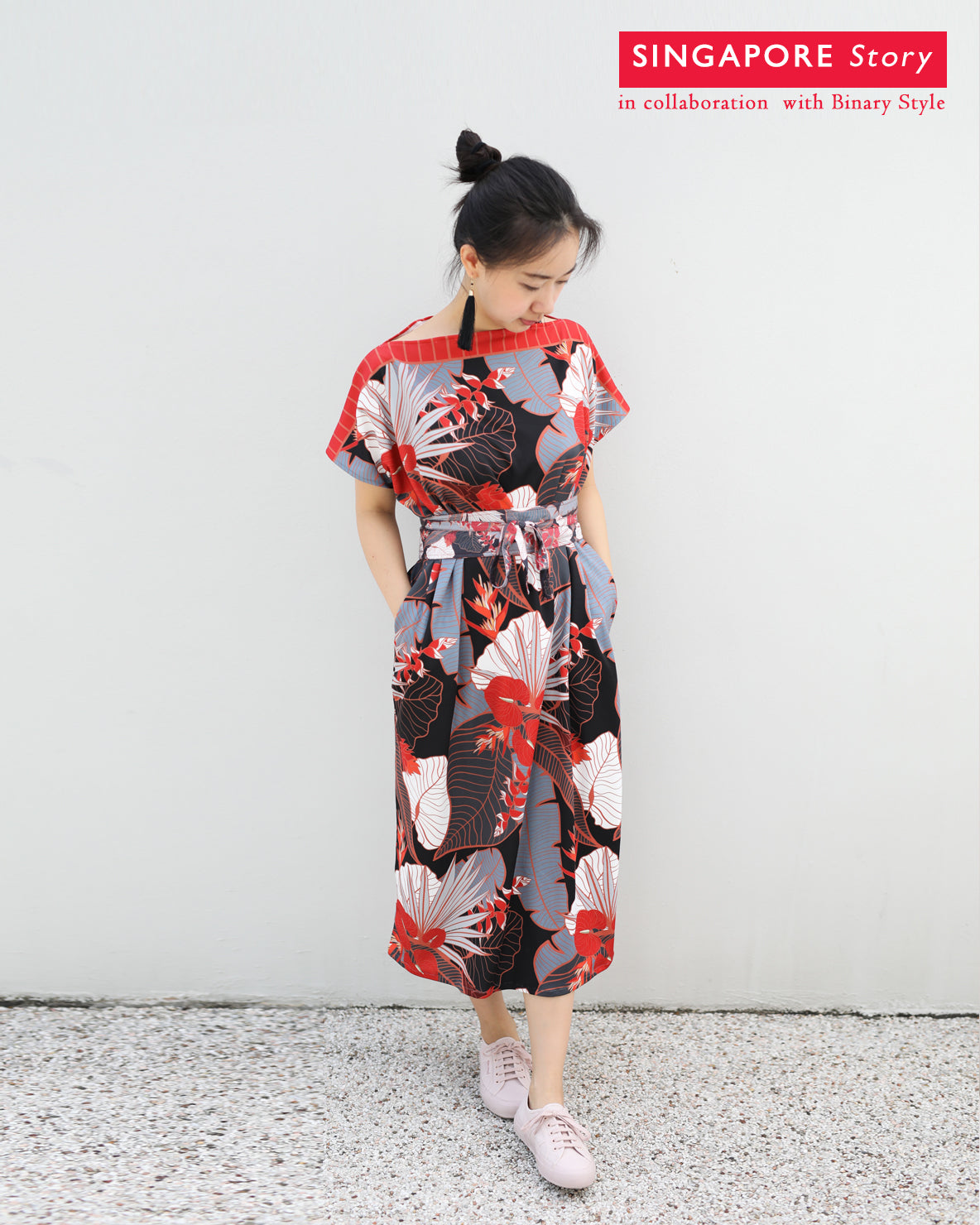[SINGAPORE STORY] Tropical Garden Kimono Dress