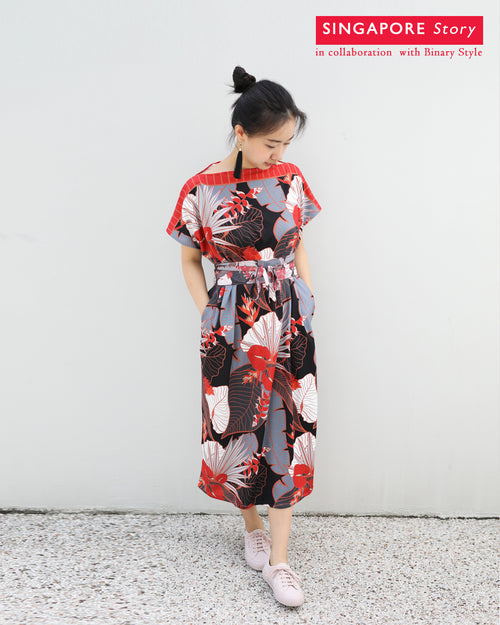 [SINGAPORE STORY] Tropical Garden Kimono Dress