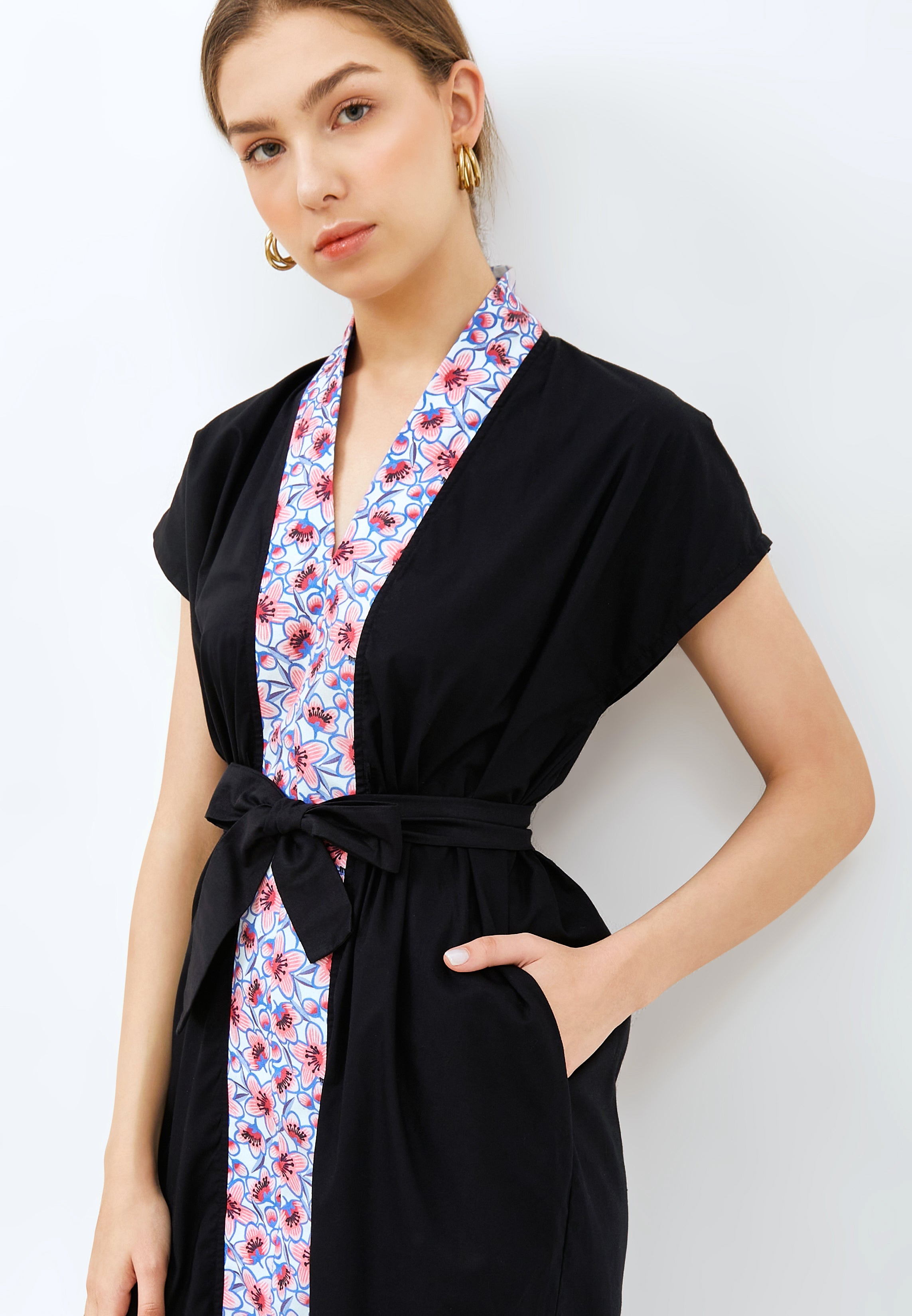 CHERRY BLOSSOM Kebaya Dress Black