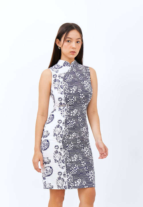 SAKURA さくら NAVY Batik Cheongsam Dress
