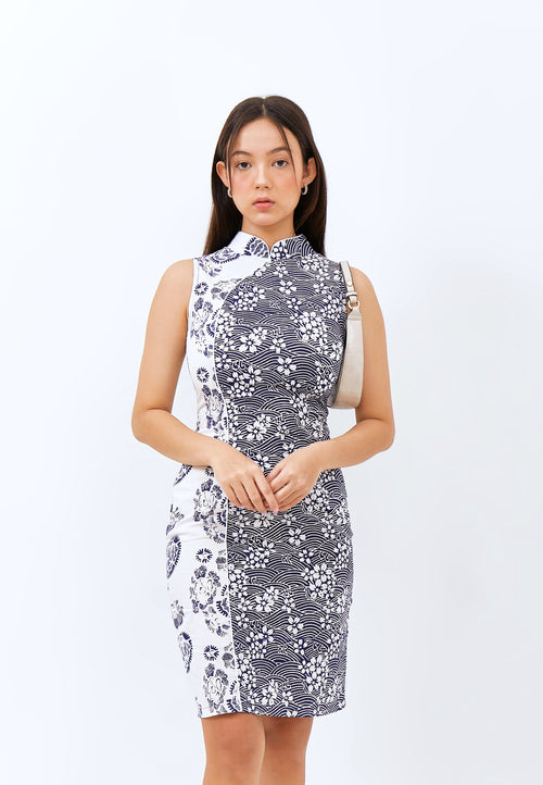 SAKURA さくら NAVY Batik Cheongsam Dress