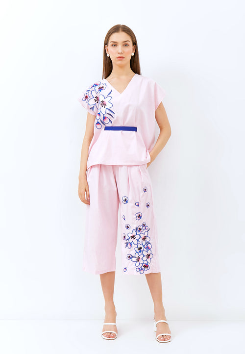 CHERRY BLOSSOM Embroidery Pink Multiway Top