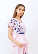 CHERRY BLOSSOM Embroidery Pink Multiway Top