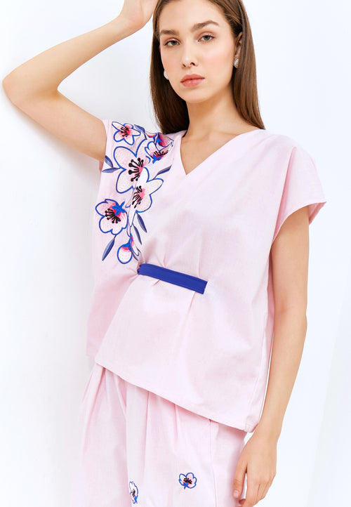 CHERRY BLOSSOM Embroidery Pink Multiway Top
