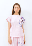 CHERRY BLOSSOM Embroidery Pink Multiway Top