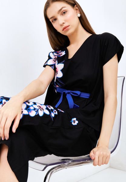 CHERRY BLOSSOM Embroidery Black Multiway Top