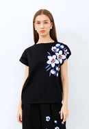 CHERRY BLOSSOM Embroidery Black Multiway Top