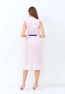 CHERRY BLOSSOM Embroidery Pink Midi Cheongsam Dress