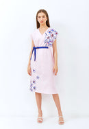 CHERRY BLOSSOM Embroidery Pink Kimono Straight