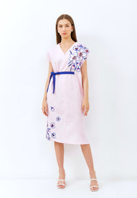 CHERRY BLOSSOM Embroidery Pink Kimono Straight
