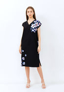 CHERRY BLOSSOM Embroidery Black Kimono Straight