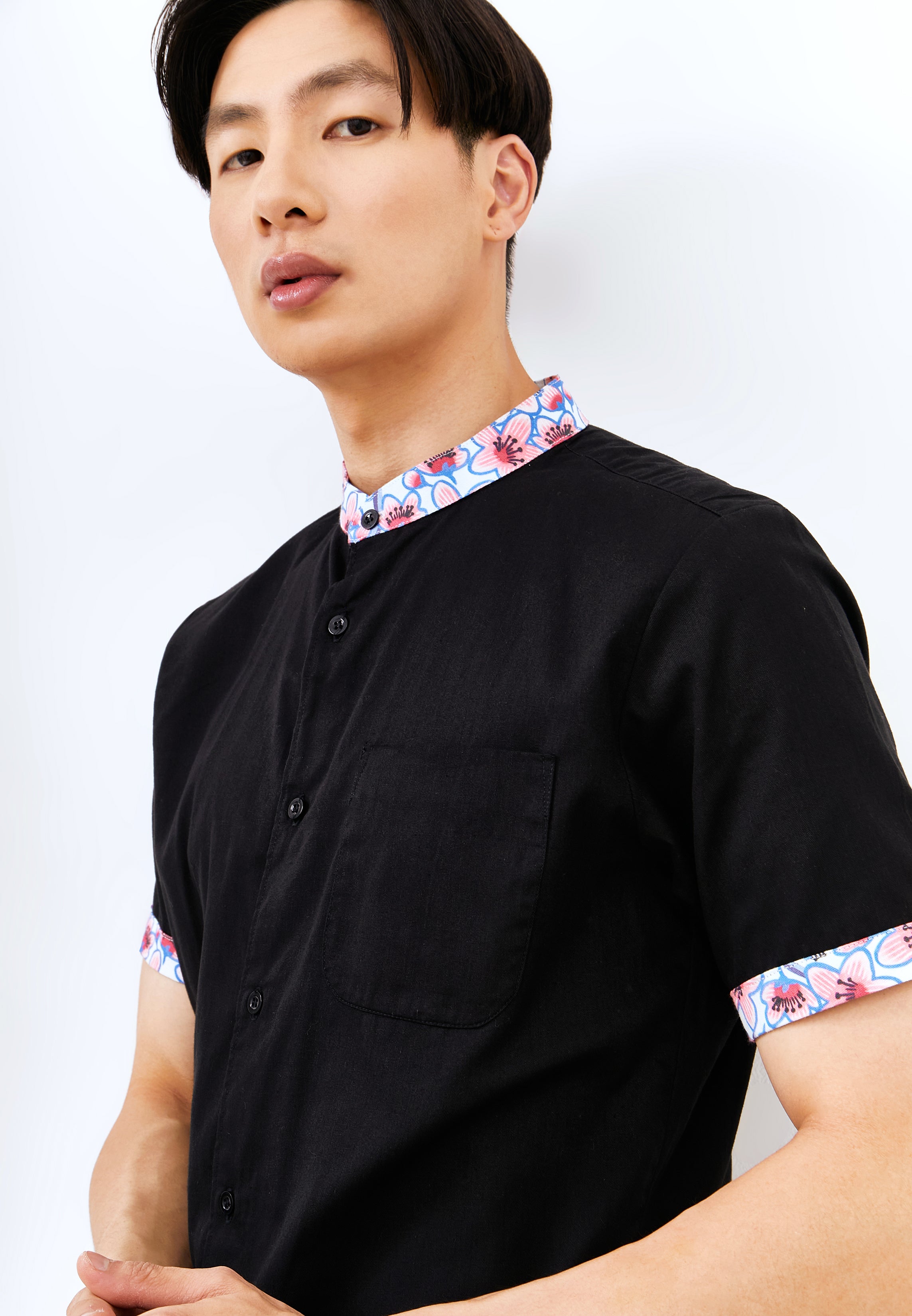 CHERRY BLOSSOM Black Man Shirt