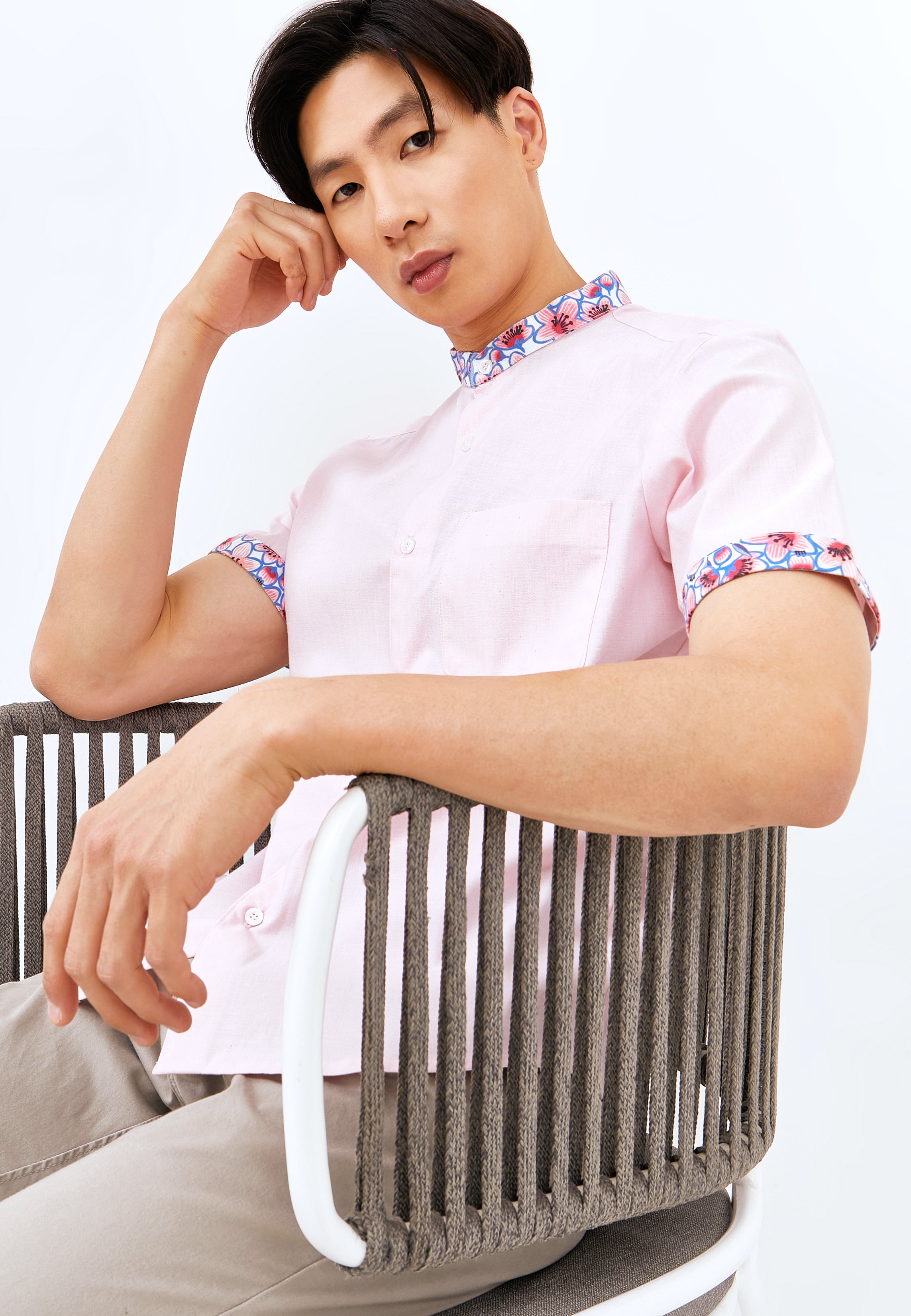 CHERRY BLOSSOM Pink Man Shirt