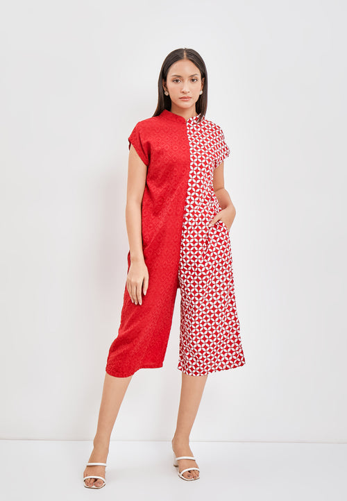 KAWUNG TILES RED Batik Jumpsuit