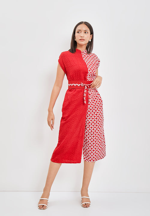 KAWUNG TILES RED Batik Jumpsuit