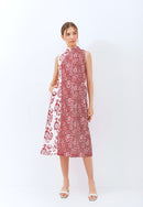 SAKURA さくら RED Batik Midi Cheongsam Dress