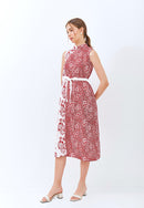 SAKURA さくら RED Batik Midi Cheongsam Dress
