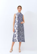 SAKURA さくら NAVY Batik Midi Cheongsam Dress