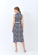 SAKURA さくら NAVY Batik Midi Cheongsam Dress