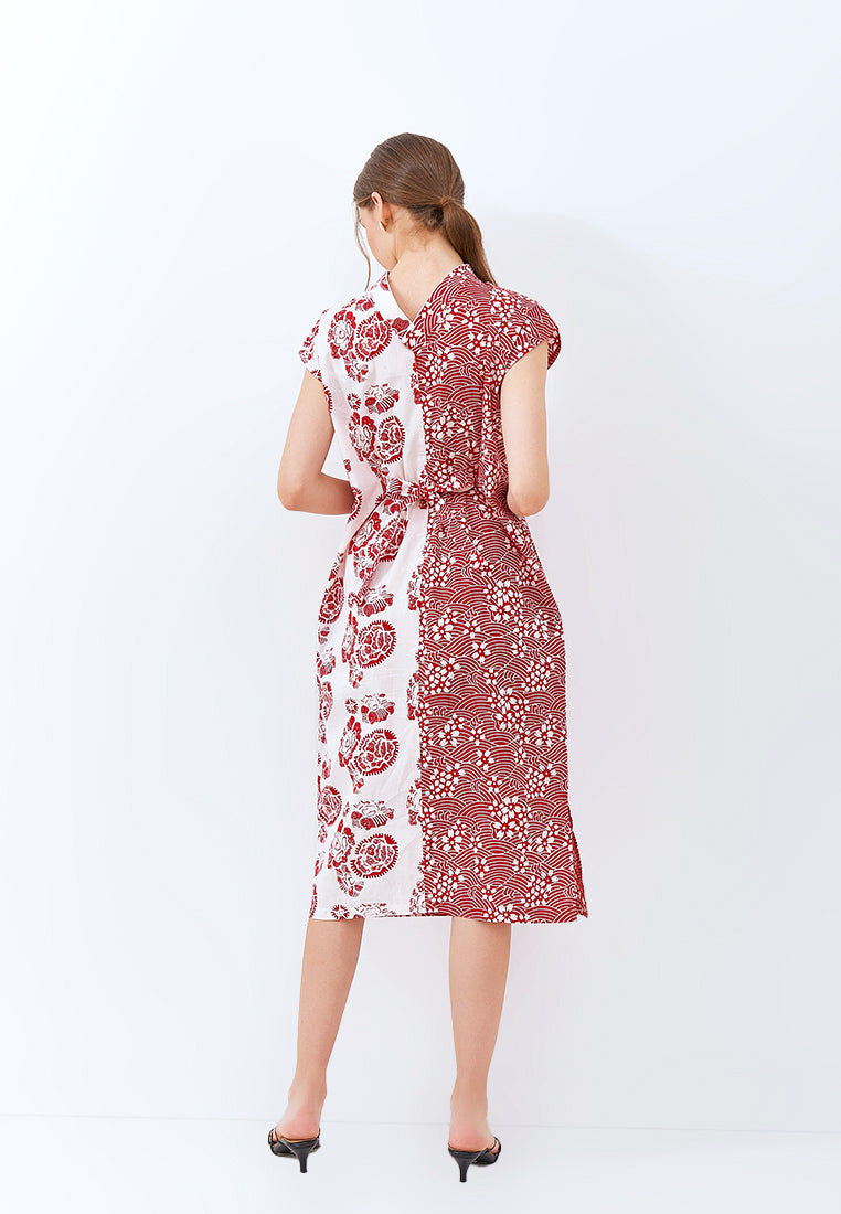 SAKURA さくら RED Kimono Cheongsam BATIK