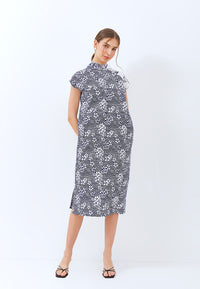 SAKURA さくら NAVY Kimono Cheongsam BATIK