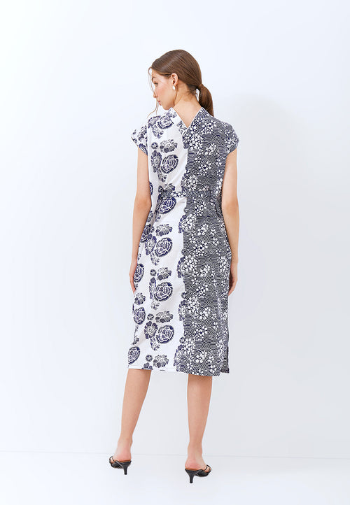 SAKURA さくら NAVY Kimono Cheongsam BATIK