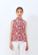 SAKURA さくら Red Batik Cheongsam Top