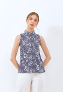 SAKURA さくら NAVY Batik Cheongsam Top