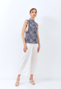 SAKURA さくら NAVY Batik Cheongsam Top