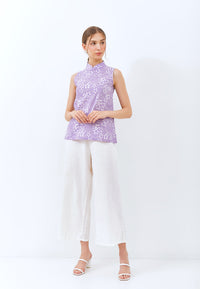 SAKURA さくら LILAC Batik Cheongsam Top