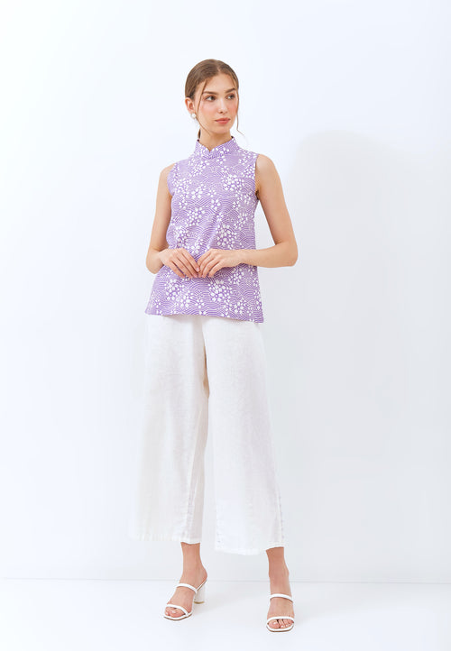 SAKURA さくら LILAC Batik Cheongsam Top