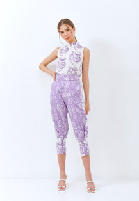 ROSE LILAC Batik Cheongsam Top