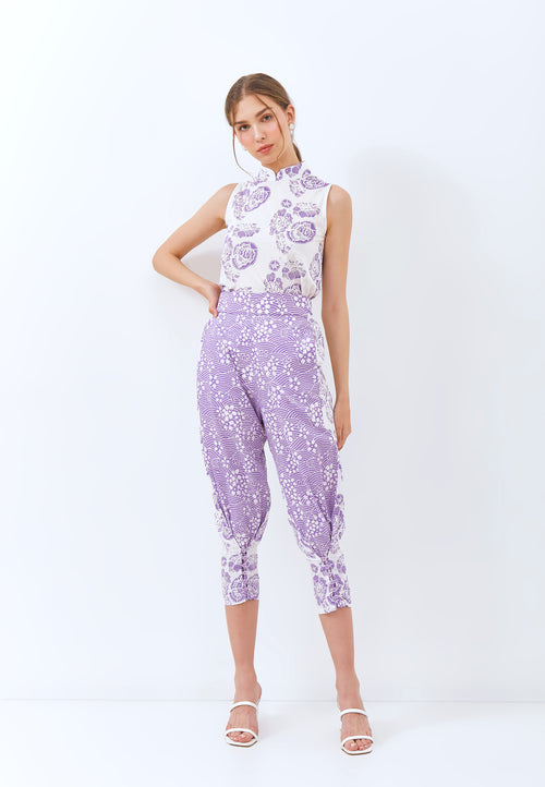 ROSE LILAC Batik Cheongsam Top