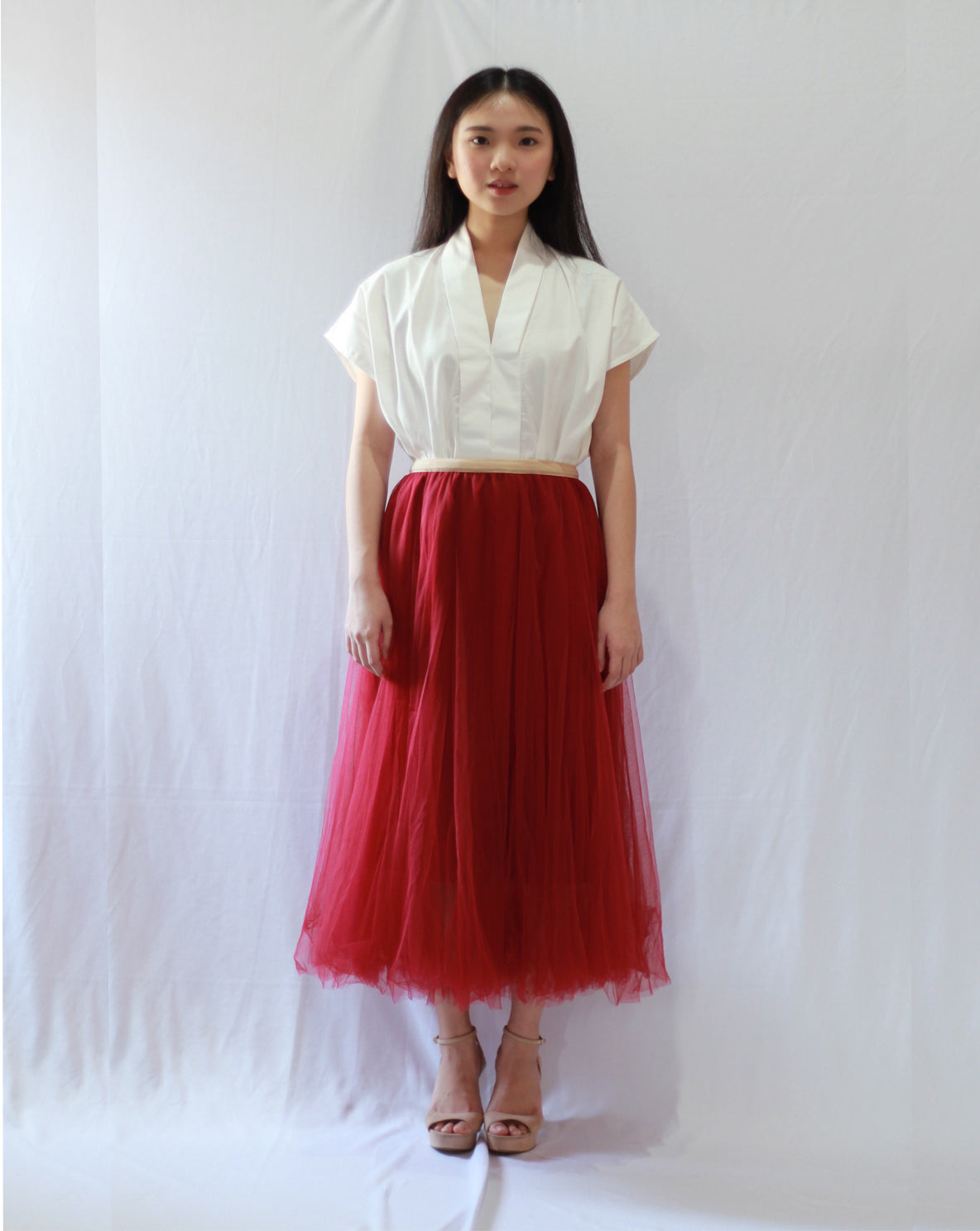 Basic Tulle Skirt - Burgundy
