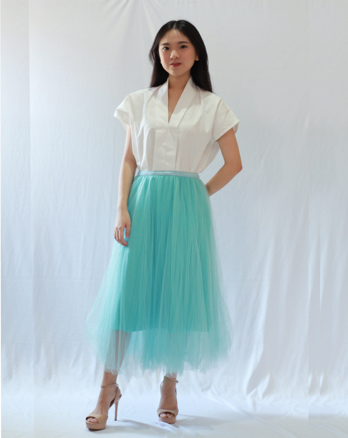 Basic Tulle Skirt - Light Blue
