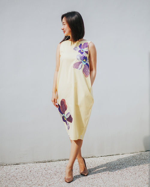 VANDA Yellow Tulip Dress