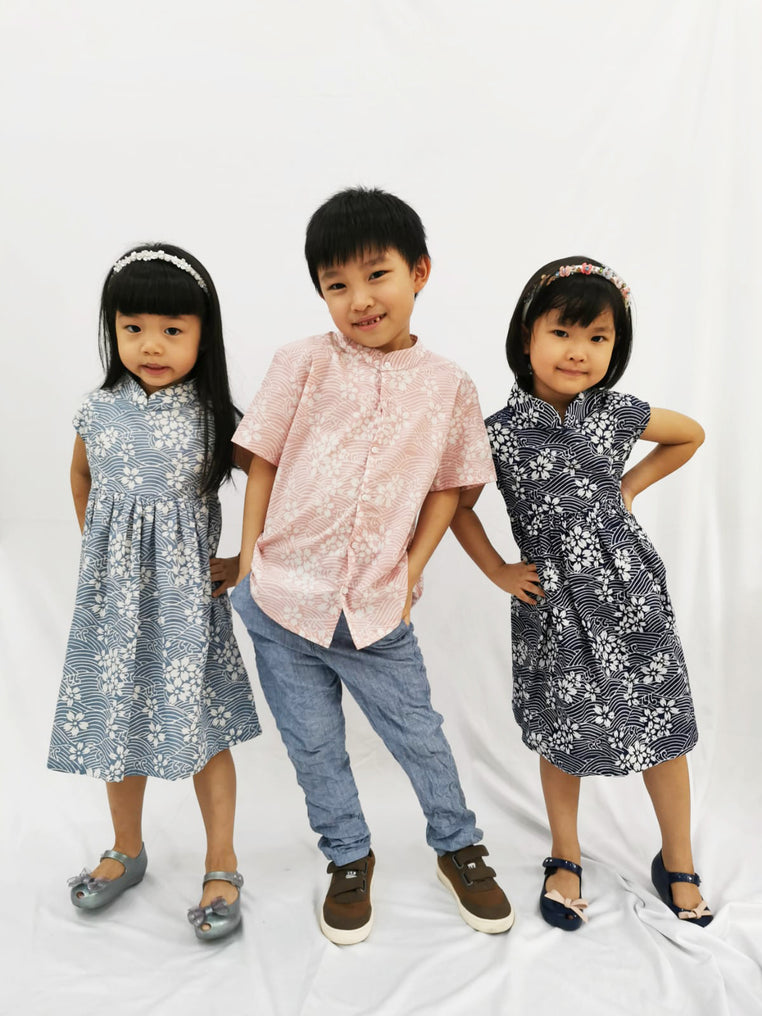 SAKURA さくら GREY MiniME Dress BATIK
